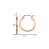 10k Rose Gold Hoop Earrings, High Polish Finish, Lightweight Classic Minimalist Design
