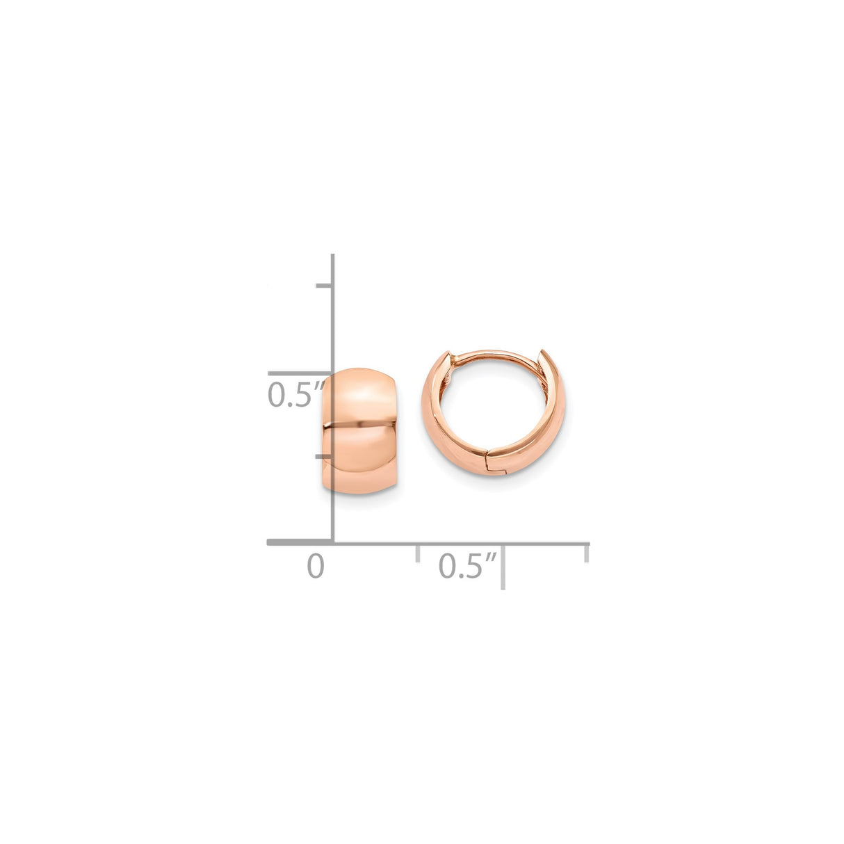 10k Rose Gold Huggie Hoop Earrings, Minimalist Polished Small Hoops for Women