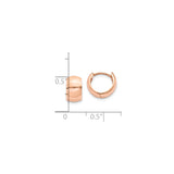 10k Rose Gold Huggie Hoop Earrings, Minimalist Polished Small Hoops for Women