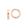 10k Rose Gold Hoop Earrings, Polished Lightweight Small Hoops with Hinged Snap Closure