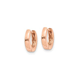 10k Rose Gold Small Hoop Earrings with Hinged Snap Closure, Polished Finish, Minimalist Design
