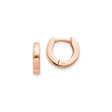 10k Rose Gold Small Hoop Earrings with Hinged Snap Closure, Polished Finish, Minimalist Design