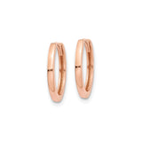 10k Rose Gold Hoop Earrings, Small Polished Hoops with Minimalist Design for Women