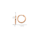 10k Rose Gold Hoop Earrings, Small Polished Hoops with Minimalist Design for Women