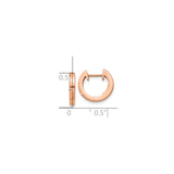 10k Rose Gold Hoop Earrings, Smooth Polished Hinged Hoops, Lightweight Minimalist Style