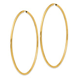 10k Yellow Gold Hoop Earrings, Classic Minimalist Round Design, Polished Lightweight Style for Women
