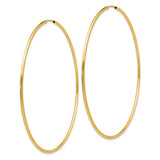 10k Yellow Gold Hoop Earrings, Large Lightweight Round Design, Minimalist Everyday Jewelry for Women