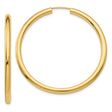 10k Yellow Gold Hoop Earrings, Classic Round Endless Tube Design, Polished Lightweight Style for Women