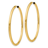 10k Yellow Gold Hoop Earrings, Classic Polished Tube Style with Minimalist Round Design