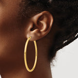10k Yellow Gold Hoop Earrings, Classic Polished Tube Style with Minimalist Round Design