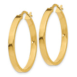10k Yellow Gold Hoop Earrings, Diamond Cut Textured Finish, Classic Round Design