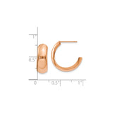 10k Rose Gold Hoop Earrings with Sleek Curved Design and Polished High-Shine Finish