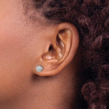 10k White Gold Ball Stud Earrings, Faceted Diamond Cut, Minimalist Unisex Design