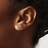 10k Rose Gold Love Knot Stud Earrings, Polished Finish, Symbol of Eternal Love and Unity