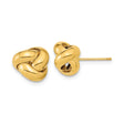 10k Yellow Gold Love Knot Stud Earrings with Intertwined Design and Polished Finish