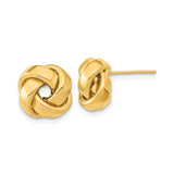 10k Yellow Gold Love Knot Stud Earrings, Intertwined Design, Minimalist Timeless Style for Women