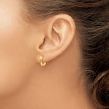 10k Yellow Gold Small Hoop Earrings, Classic High-Polish Huggie Style, Unisex Minimalist Design