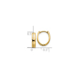 10k Yellow Gold Small Hoop Earrings, Classic High-Polish Huggie Style, Unisex Minimalist Design