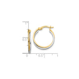 10k Two-Tone Gold Hoop Earrings, Twisted Yellow and White Gold Design