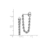 10k White Gold Stud Earrings with Rope Twist Design and Polished Finish for Women