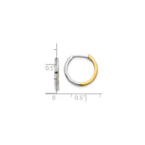10k Yellow Gold Hoop Earrings, Two-Tone Small Round Hoops, Polished Minimalist Style for Women