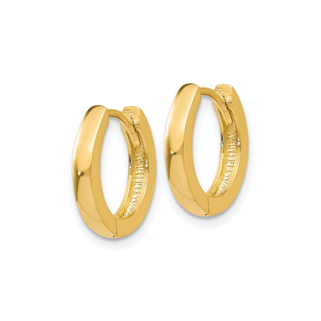 10k Yellow Gold Hoop Earrings, Smooth Polished Finish, Classic Minimalist Unisex Design