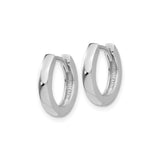 10k White Gold Hoop Earrings, Minimalist Hinged Design, Unisex Lightweight Polished Style