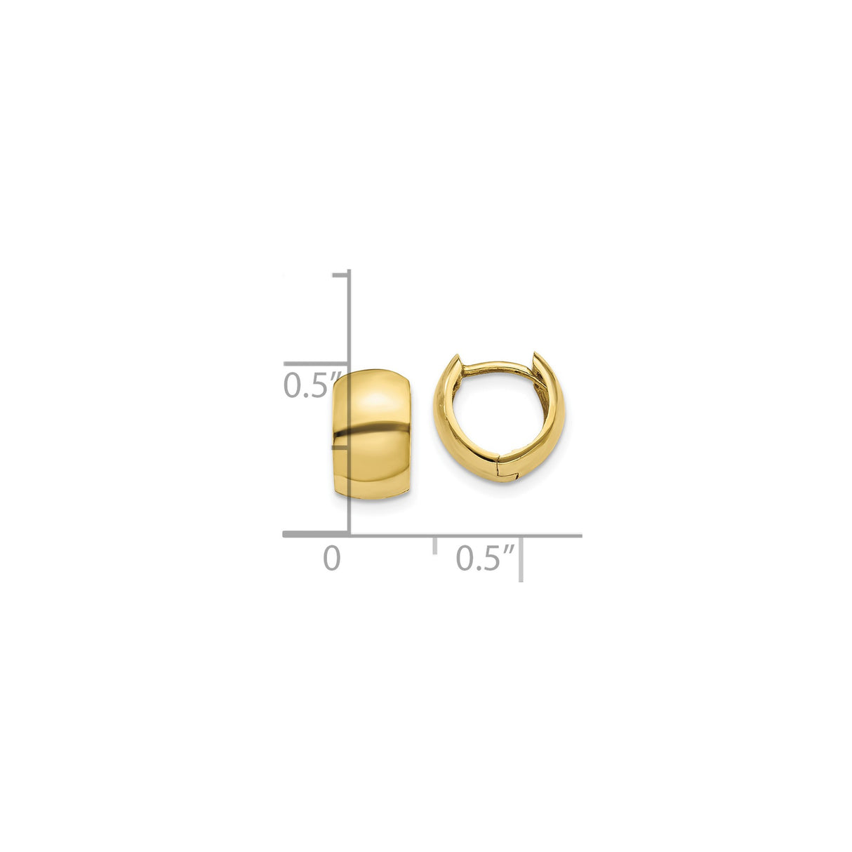 10k Yellow Gold Huggie Hoop Earrings, Smooth Polished Minimalist Unisex Design