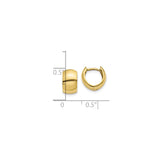 10k Yellow Gold Huggie Hoop Earrings, Smooth Polished Minimalist Unisex Design