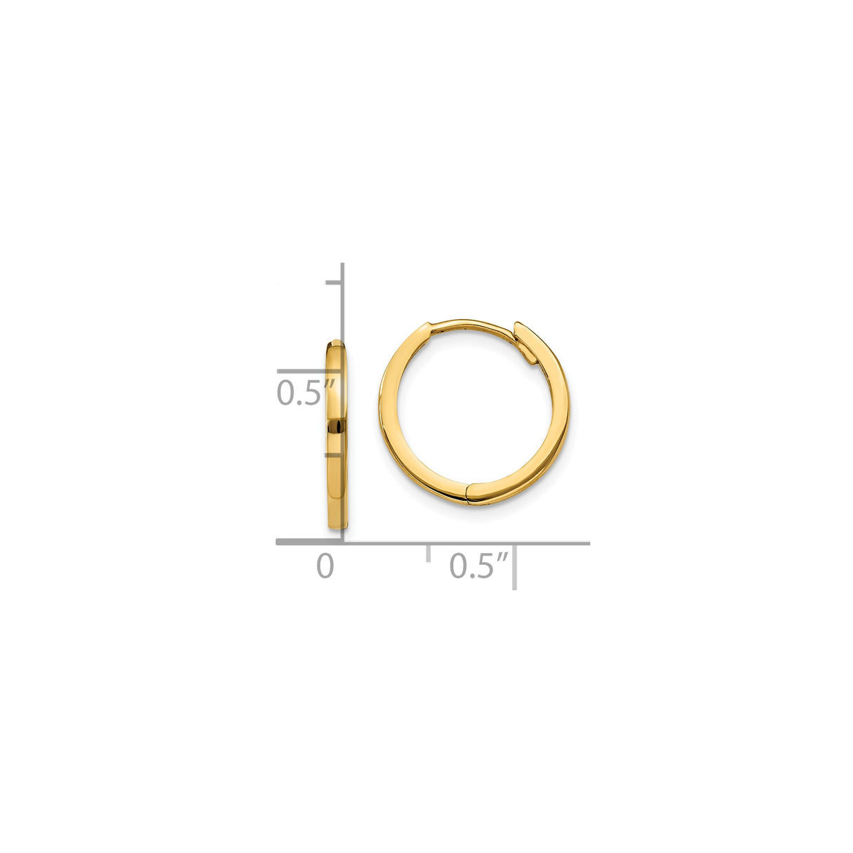 10k Yellow Gold Hoop Earrings with Hinged Closure, Polished Minimalist Design, Unisex Style
