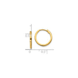 10k Yellow Gold Hoop Earrings with Hinged Closure, Polished Minimalist Design, Unisex Style