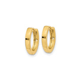 10k Yellow Gold Hoop Earrings, Small Polished Huggie Style, Unisex Minimalist Design