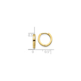 10k Yellow Gold Hoop Earrings, Small Polished Huggie Style, Unisex Minimalist Design