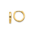10k Yellow Gold Hoop Earrings, Small Polished Huggie Style, Unisex Minimalist Design