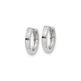 10k White Gold Huggie Hoop Earrings, Small Polished Minimalist Hoops, Unisex Modern Style