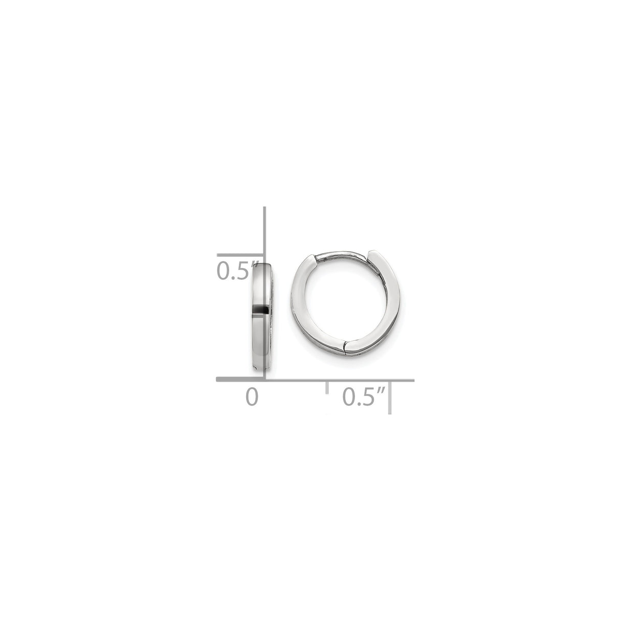 10k White Gold Huggie Hoop Earrings, Small Polished Minimalist Hoops, Unisex Modern Style