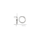 10k White Gold Huggie Hoop Earrings, Small Polished Minimalist Hoops, Unisex Modern Style