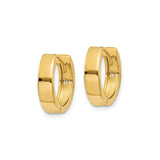 10k Yellow Gold Hoop Earrings, Small Round Hinged Huggie Style, Unisex Minimalist Design