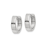 10k White Gold Hoop Earrings, Polished Finish, Minimalist Unisex Design