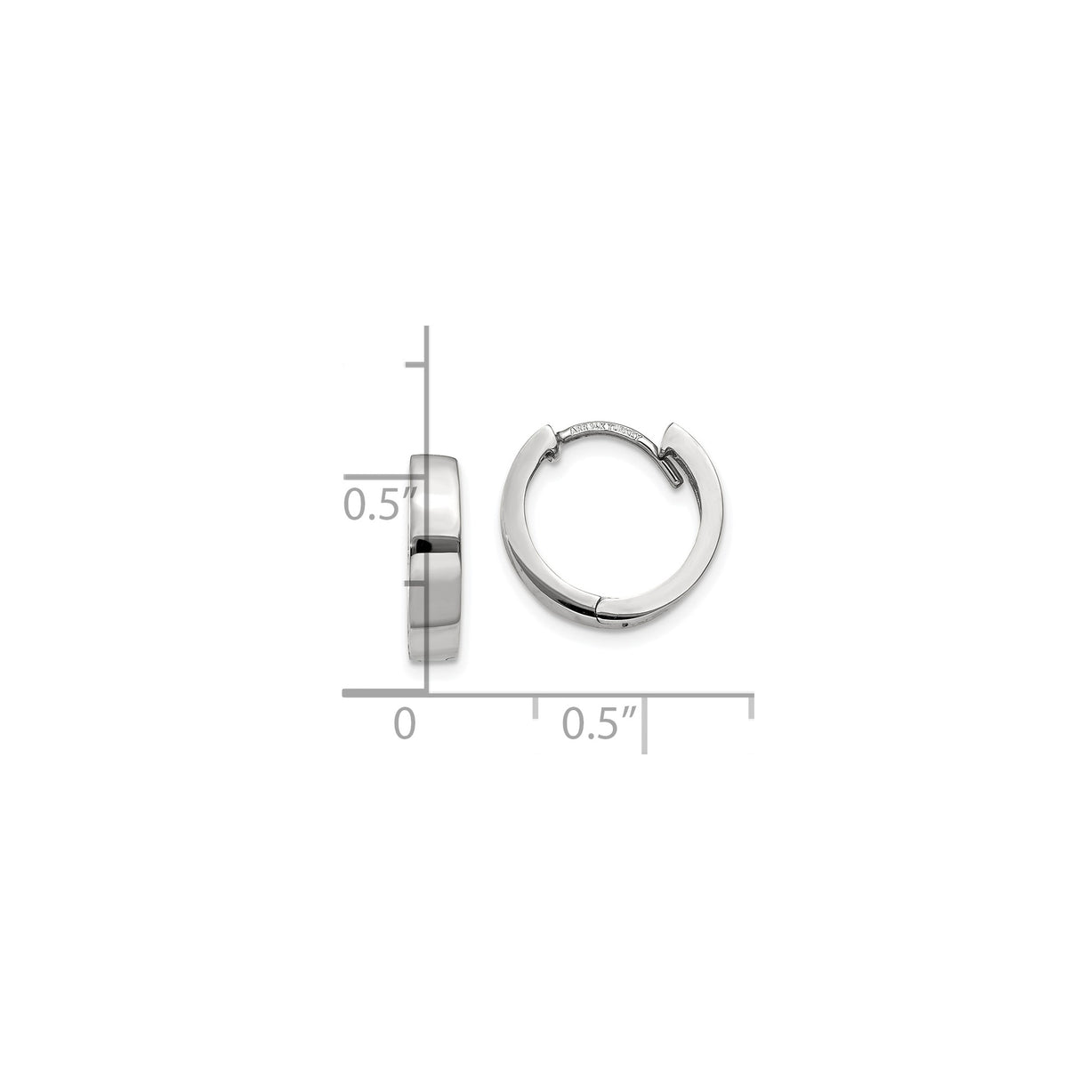 10k White Gold Hoop Earrings, Polished Finish, Minimalist Unisex Design