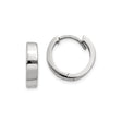 10k White Gold Hoop Earrings, Polished Finish, Minimalist Unisex Design