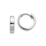 10k White Gold Hoop Earrings, Polished Finish, Minimalist Unisex Design