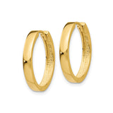 10k Yellow Gold Hoop Earrings, Classic Polished Lightweight Design, Hinged Back