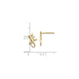 10k Yellow Gold Gecko Stud Earrings, Detailed Lizard Design, Nature-Inspired Animal Theme