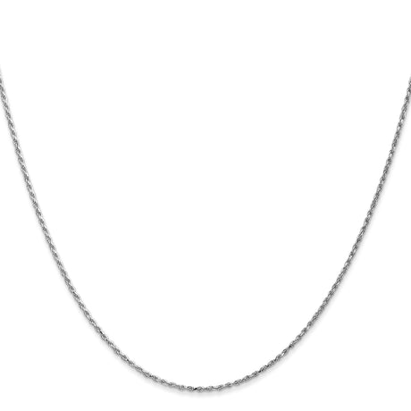 10K White Gold 1.15 mm Rope Chain Necklace, Polished