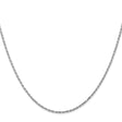 10K White Gold 1.3 mm Rope Chain Necklace, Polished