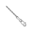 10K White Gold 1.3 mm Rope Chain Anklet, Polished
