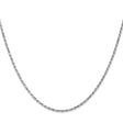 10K White Gold 1.6 mm Rope Chain Necklace, Polished