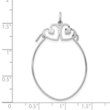 10k White Gold Heart Pendant with Interlocking Open Hearts and Textured Design