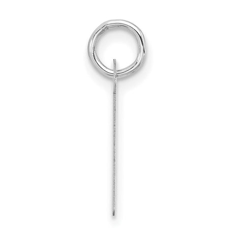 10k White Gold Letter L Pendant, Polished Block Initial Charm for Women or Unisex